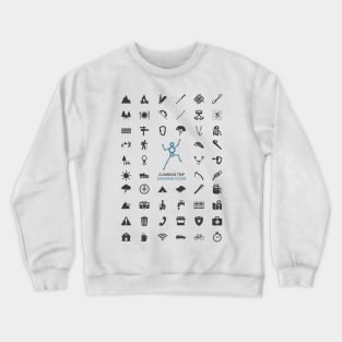 Climbing Trip Icons Crewneck Sweatshirt